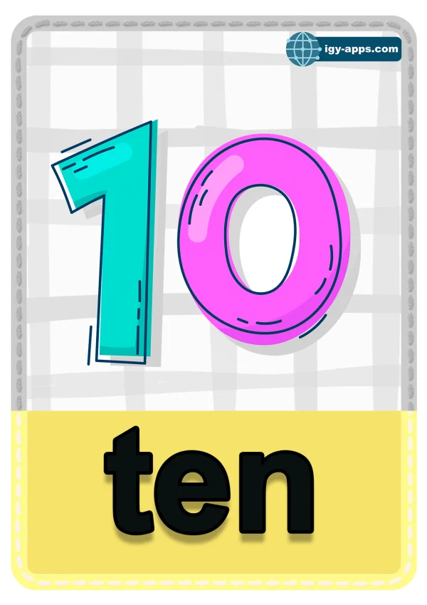 ١٠ عشرة — Ten — رقم 10