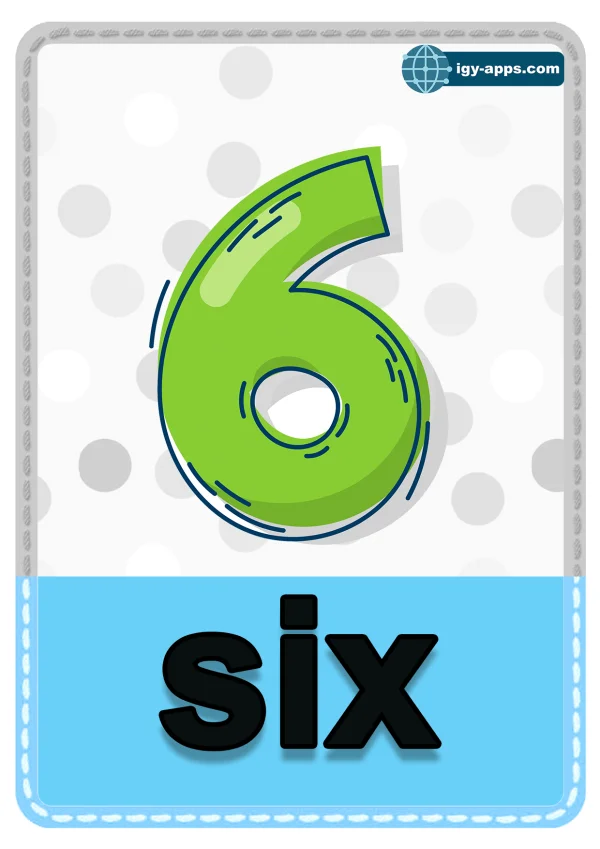 ٦ ستة — Six — رقم 6