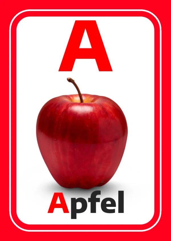 Pomme — Apple / تفاح — Lettre A