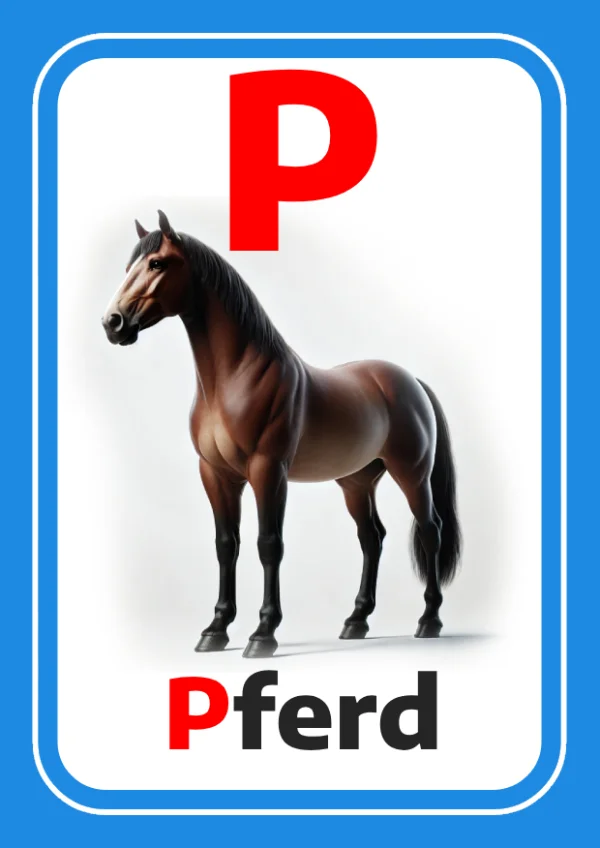 Cheval — Horse / حصان — Lettre P