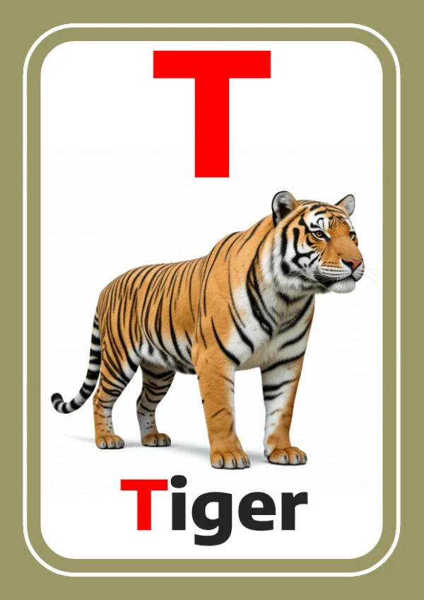 Tigre — Tiger / نمر — Lettre T