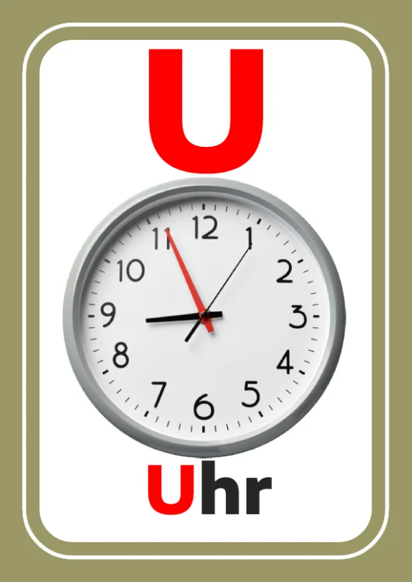 Horloge — Clock / ساعة — Lettre U