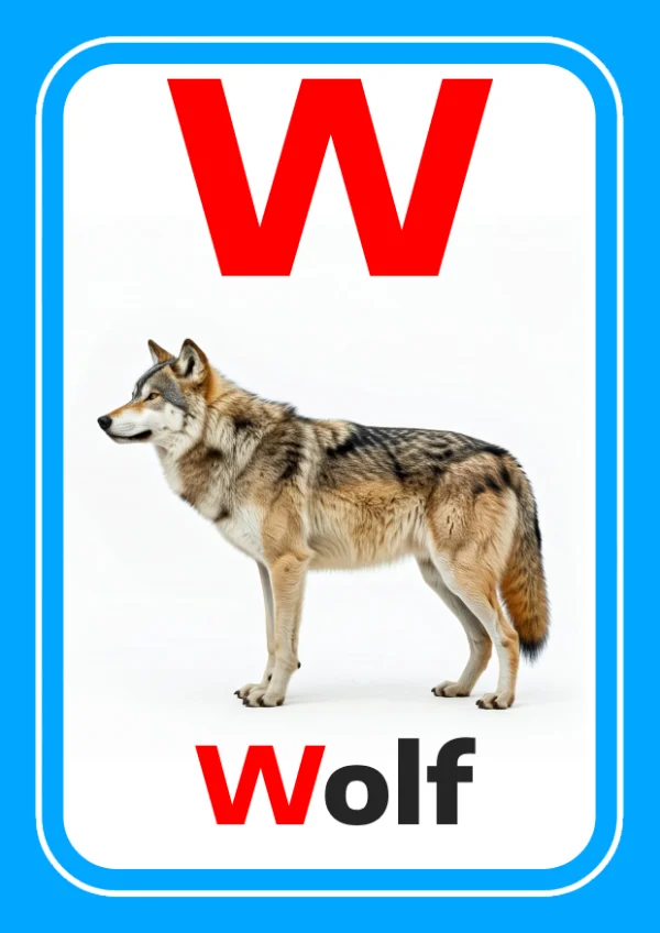 Loup — Wolf / ذئب — Lettre W