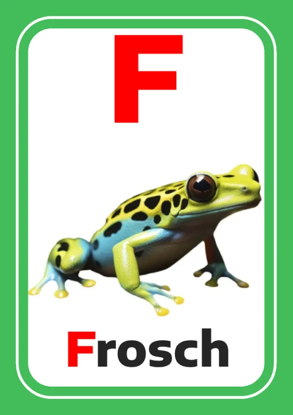 Grenouille — Frog / ضفدع — Lettre F