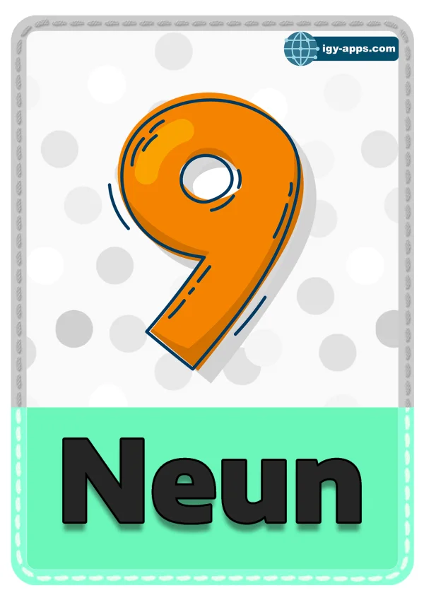 ٩ تسعة — Nine — رقم 9