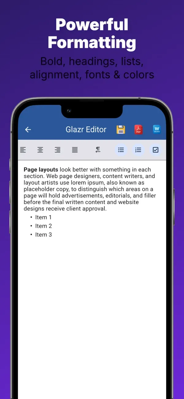 Glazr محرر ملفات DOCX — 3