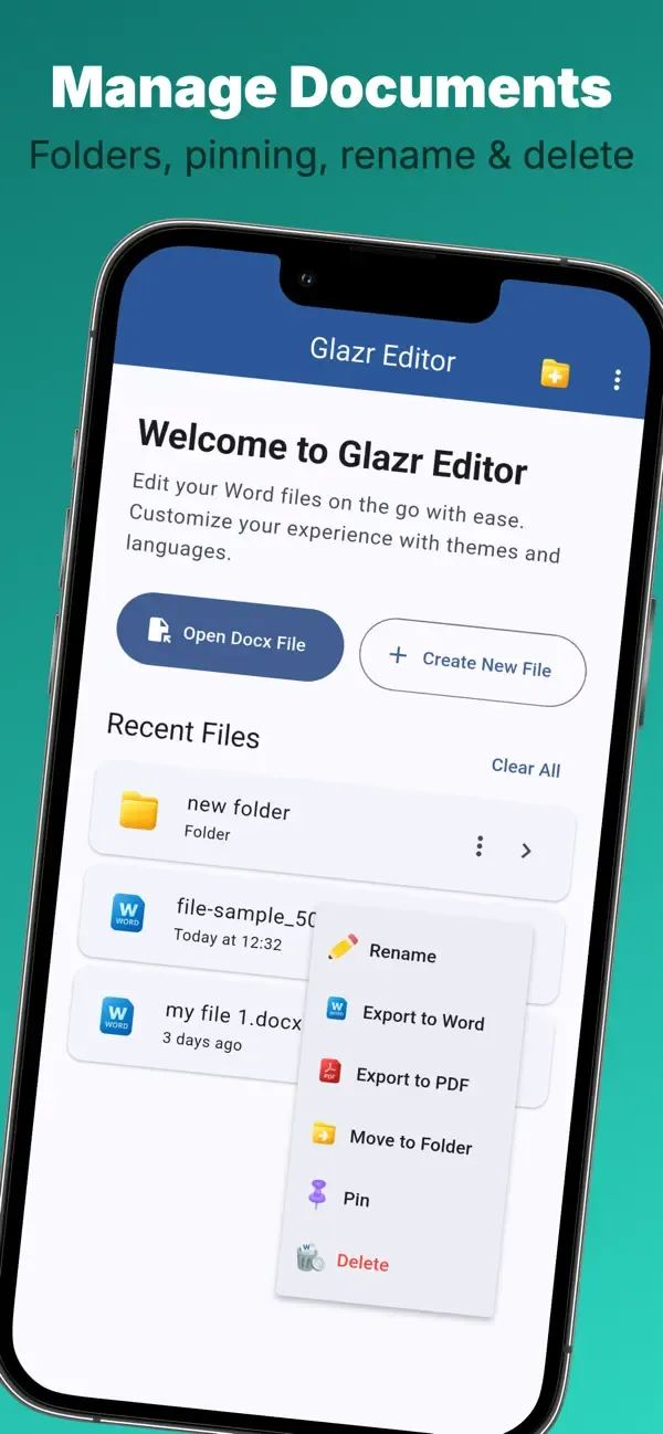 Glazr محرر ملفات DOCX — 5