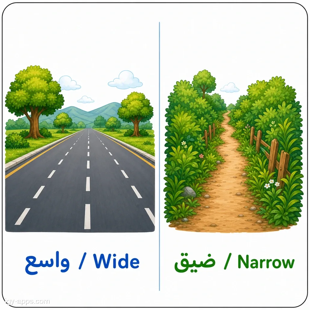 واسع ↔ ضيق | Wide ↔ Narrow