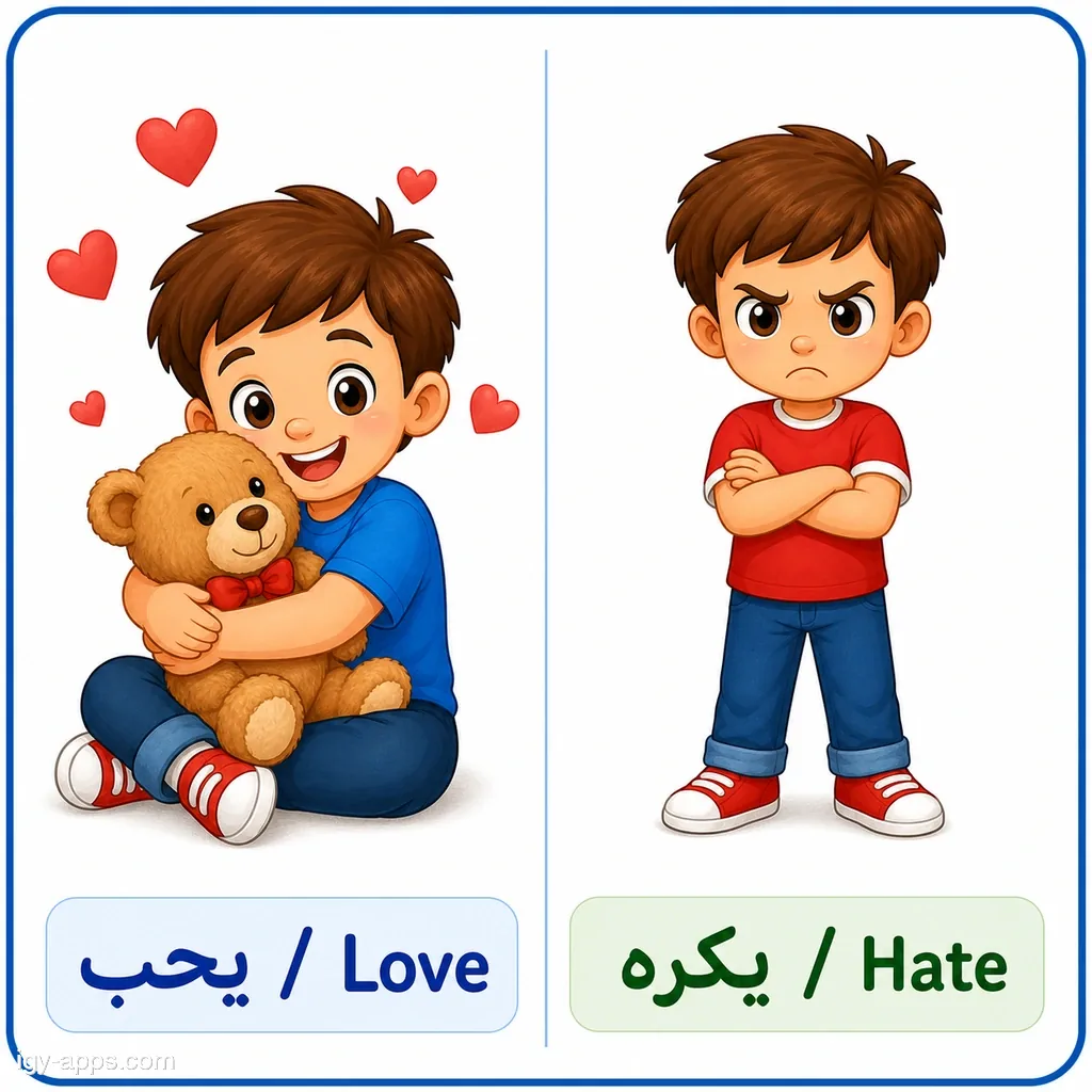 يحب ↔ يكره | Love ↔ Hate