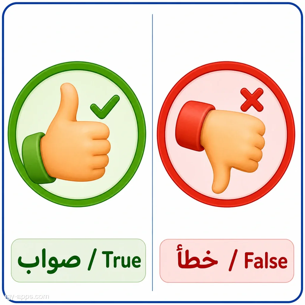 صواب ↔ خطأ | True ↔ False