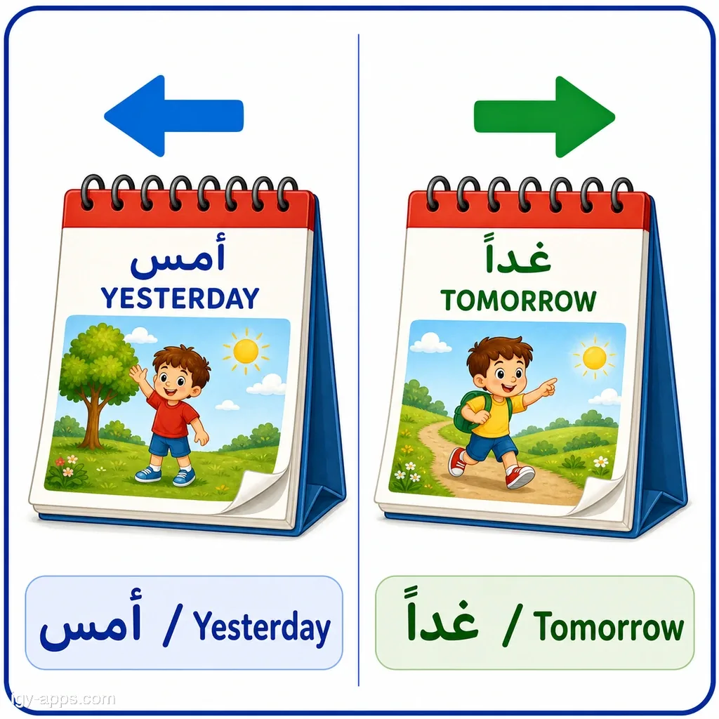 أمس ↔ غداً | Yesterday ↔ Tomorrow