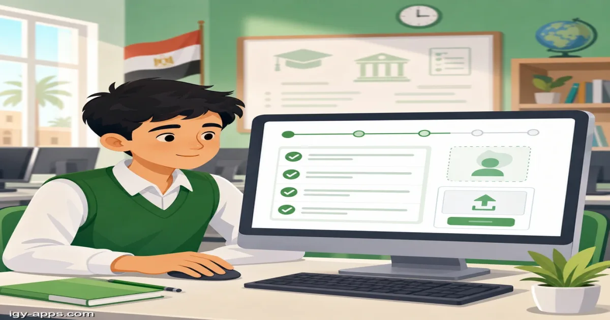طالب يسجل استمارة الامتحانات إلكترونياً